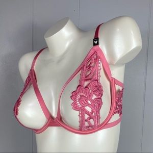 Victoria’s Secret Embroidered Pink Low Cut Demi 34DD